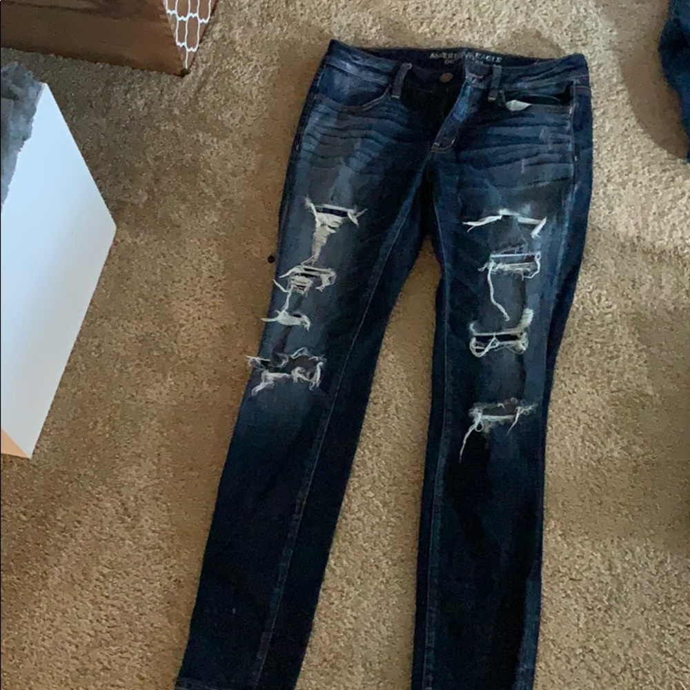 American Eagle high rise ripped jegging